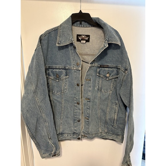 Other - Mens Harley Davidson Jean Jacket Size Med  100% Cotton